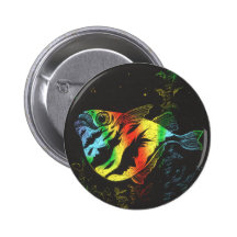 Regenbogen-Fischknopf Button