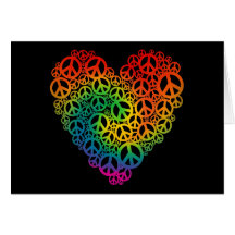 Regenbogen-Friedensherz Karten