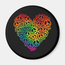 Regenbogen-Friedensherz Kühlschrankmagnete
