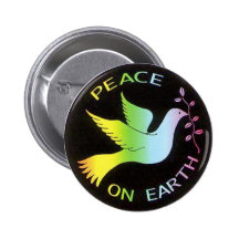 Regenbogen-Friedenstauben-Friedenszeichen Button