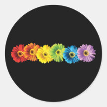 Regenbogen-Gänseblümchen Runder Sticker