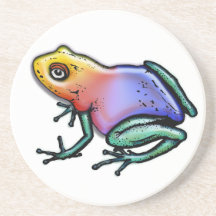 Regenbogen-Gift-Pfeil-Frosch Getränkeuntersetzer