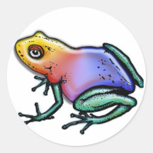 Regenbogen-Gift-Pfeil-Frosch Runder Sticker