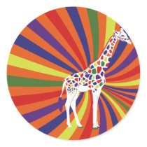 Regenbogen-Giraffen-Kunst aufkleber