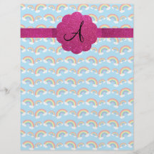 Regenbogen-Glittermonogramm Flyerdesign