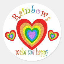 Regenbogen-Glück Runder Sticker