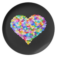 Regenbogen-Herz-Mosaik-Platte Teller