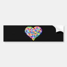 Regenbogen-HerzConfetti Auto Aufkleber