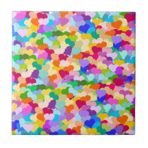 Regenbogen-HerzConfetti Keramikkacheln