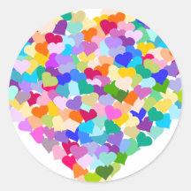 Regenbogen-HerzConfetti Runde Sticker