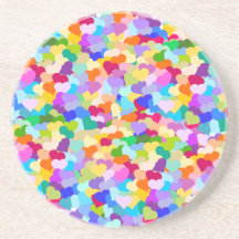 Regenbogen-HerzConfetti Untersatz
