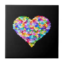 Regenbogen-HerzenConfetti Fliese