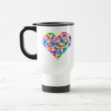 Regenbogen-HerzenConfetti Kaffee Tasse
