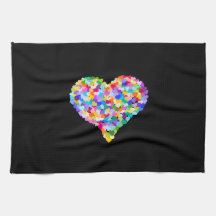 Regenbogen-HerzenConfetti Küchenhandtücher