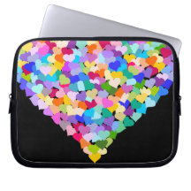 Regenbogen-Herzenconfetti-Laptopkasten Laptop Schutzhüllen