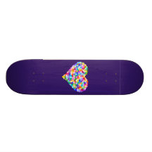 Regenbogen-HerzenConfetti Personalisiertes Skateboard