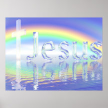 Regenbogen-Jesus-Kreuz Plakatdrucke