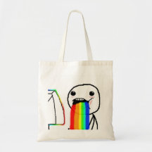 Regenbogen kotzen Comic-Gesicht Einkaufstaschen
