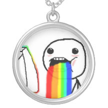 Regenbogen kotzen Comic-Gesicht Selbst Gestaltete Halskette