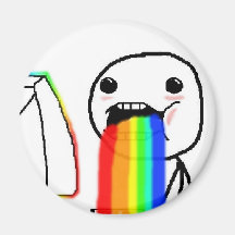 Regenbogen kotzen Comic-Gesicht Kühlschrankmagnete