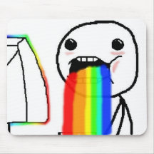 Regenbogen kotzen Comic-Gesicht Mousepads