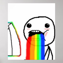 Regenbogen kotzen Comic-Gesicht Plakate