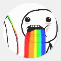 Regenbogen kotzen Comic-Gesicht Sticker