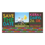 Regenbogen-Liebe-Herz-Save the Date Foto-Karte Bilderkarte