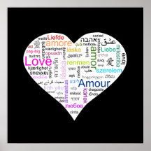 Regenbogen-Liebe-Herz-Typografie Plakate