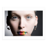 Regenbogen-Lippen Postkarte
