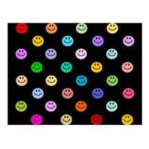 Regenbogen-MehrfarbenSmiley-Muster Postkarte