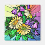 Regenbogen mit Blumen Kühlschrankmagnete