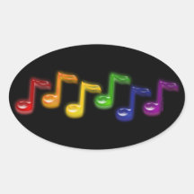 Regenbogen-Musiknoten-Aufkleber