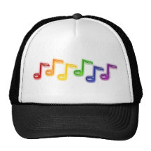 Regenbogen-Musiknoten-Hüte Retrokappen