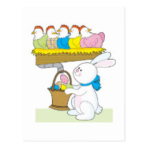 Regenbogen-Ostern-Hühner Postkarten