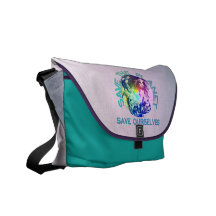 Regenbogen-Planet Kuriertasche