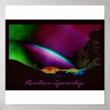 "Regenbogen-Raumschiff " Plakatdruck