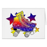 Regenbogen Rollerskates Grußkarten
