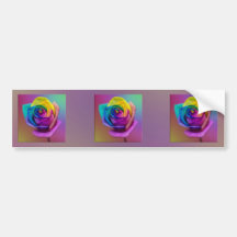 Regenbogen-Rosen-Blume Autoaufkleber