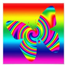 Regenbogen-Rotations-Schmetterling Photo Drucke