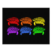 Regenbogen-Schildkröten Individuelle Ankündigskarten