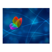 Regenbogen-Schmetterling Postkarte