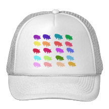 Regenbogen-Schweine Baseball Kappen