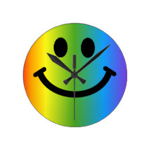 Regenbogen-smiley-Uhr