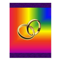Regenbogen-Stolz mit Goldhochzeits-Bändern Postkarte