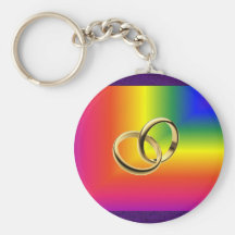Regenbogen-Stolz mit Goldhochzeits-Bändern Schlüsselband
