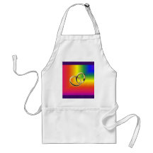 Regenbogen-Stolz mit Goldhochzeits-Bändern Schürze