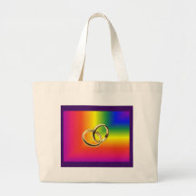 Regenbogen-Stolz mit Goldhochzeits-Bändern Tasche