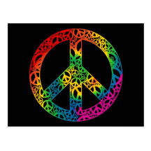 Regenbogen-Stücke Frieden Postkarte