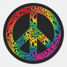 Regenbogen-Stücke Frieden Runde Sticker